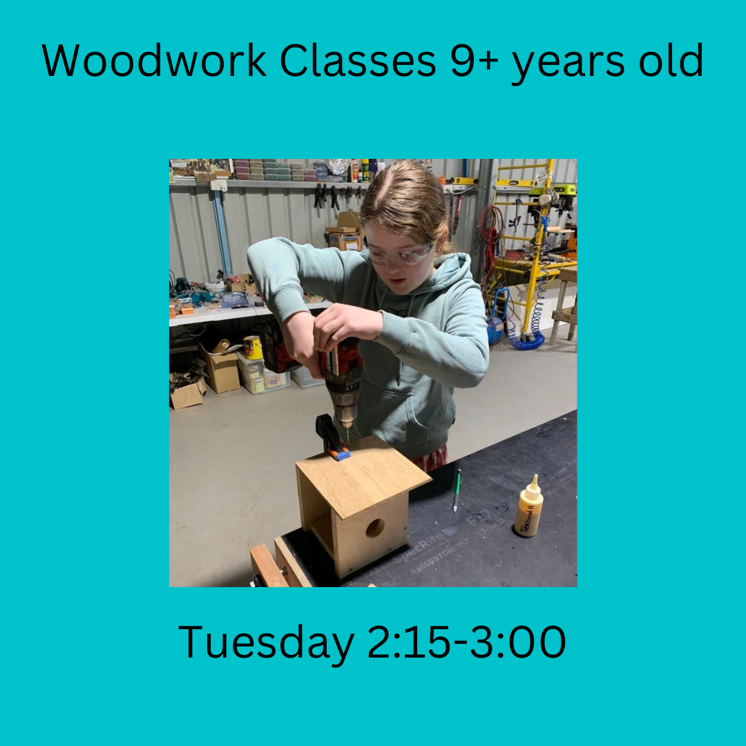 Term 4 Woodwork & Craft Classes 9+ year olds Tuesday 2:15 - 3:00